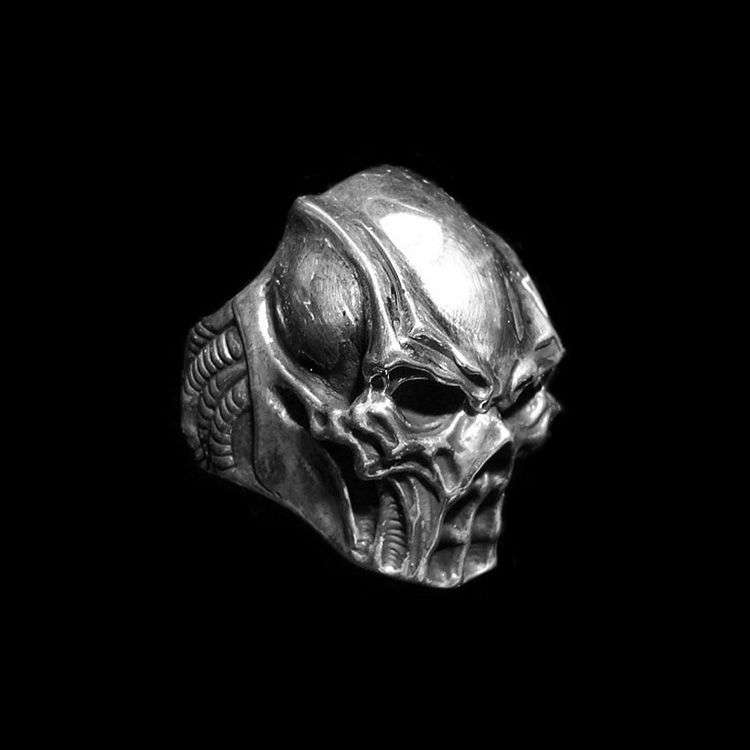 Skull Mask Ring - 925 Silver Gothic Mask Ring - Image 2