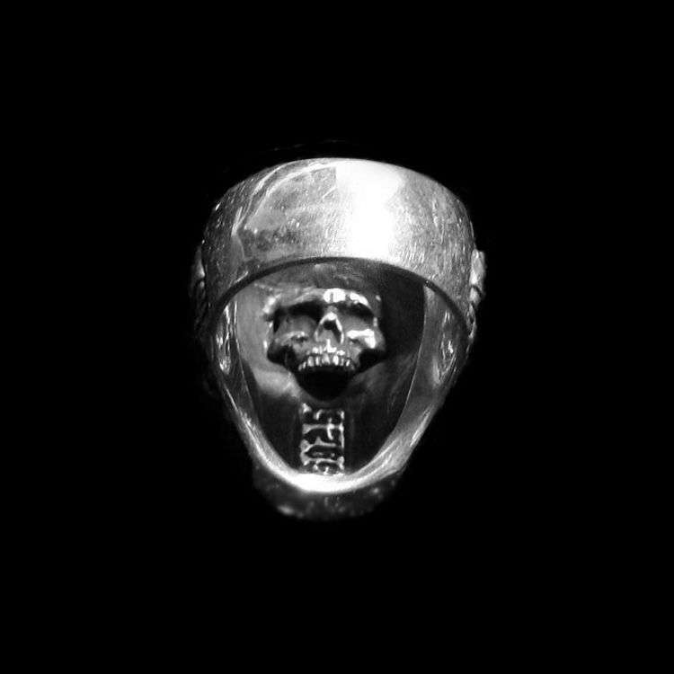 Skull Mask Ring - 925 Silver Gothic Mask Ring - Image 3