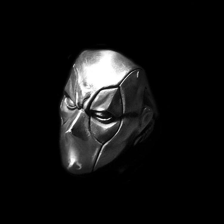Mask Ring for Men – 925 Silver Comic-Inspired Mask Ring - MENSSKULL 925 silver jewelry