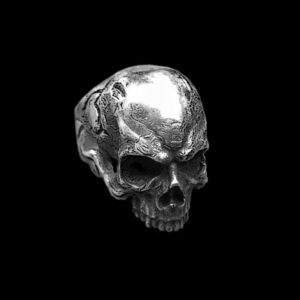 Cracked Skull Ring - Heavy 925 Silver Gothic Ring