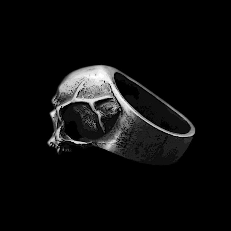 Angry Skull Ring - 925 Sterling Silver Statement Ring - Image 4