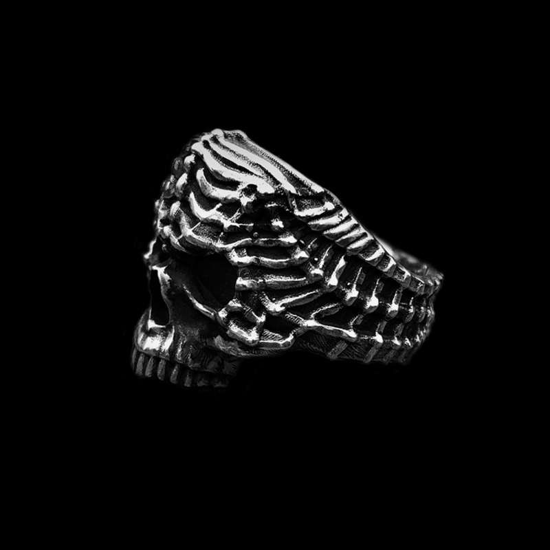 Vertebra Skull Ring - 925 Silver Spine Skull Ring - Image 3