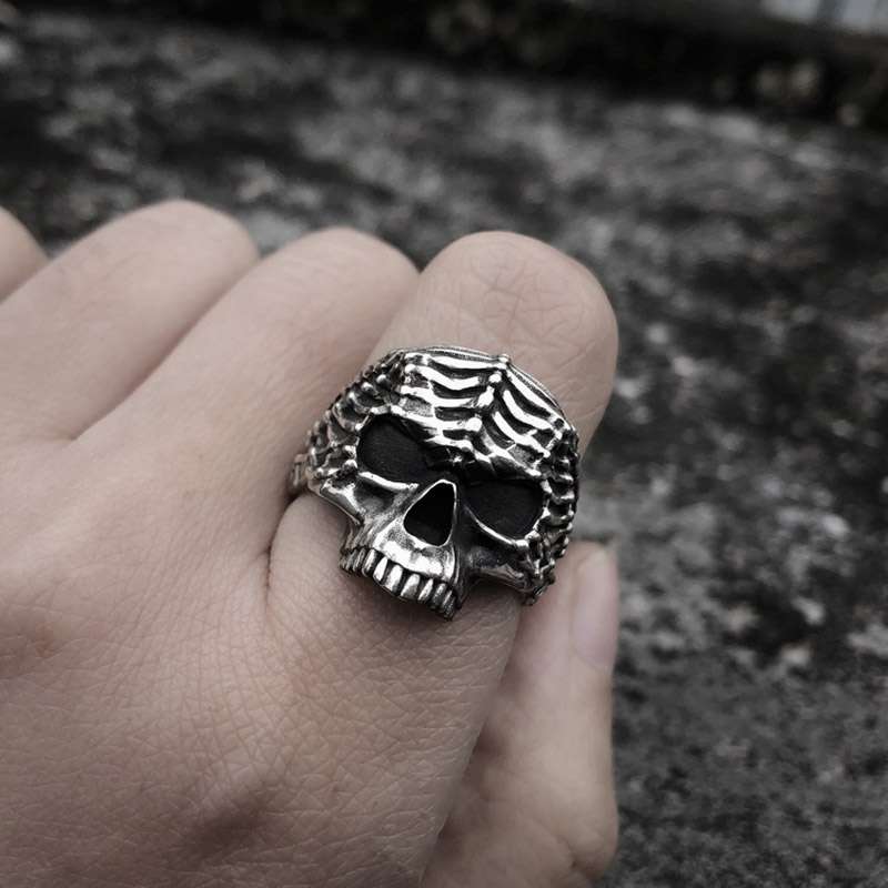 Vertebra Skull Ring - 925 Silver Spine Skull Ring - Image 5