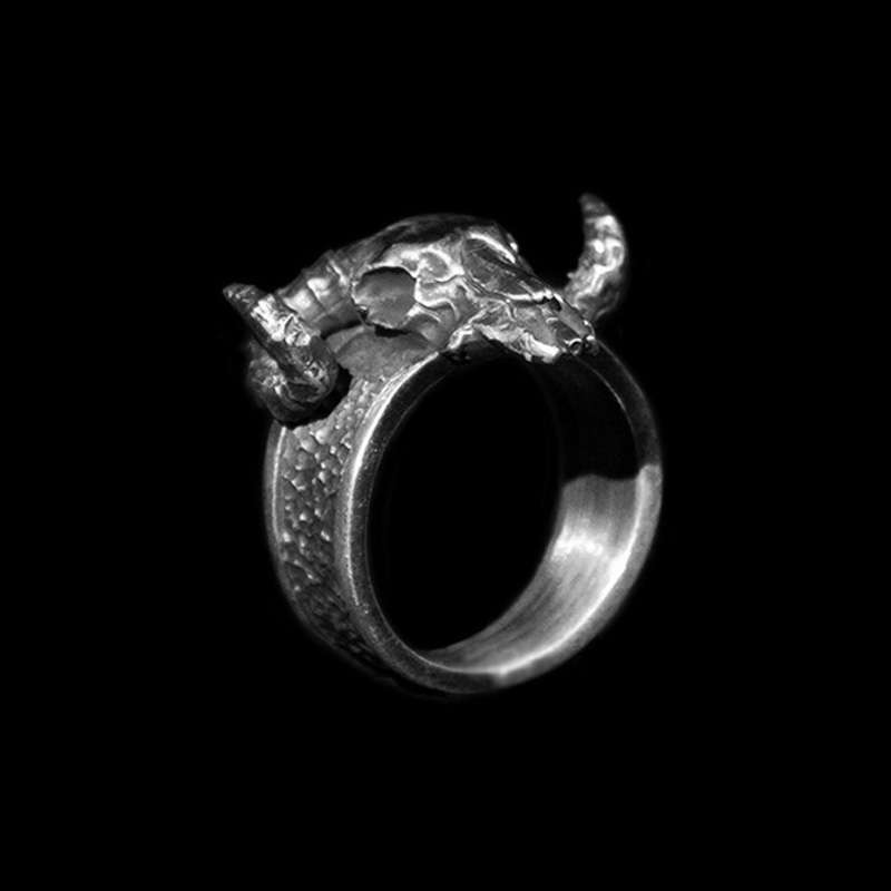 Satan Skull Ring - 925 Silver Silver Skull Ring - Image 4