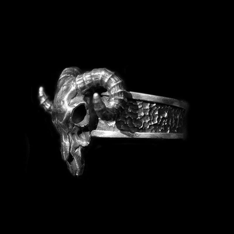 Satan Skull Ring - 925 Silver Silver Skull Ring - Image 5