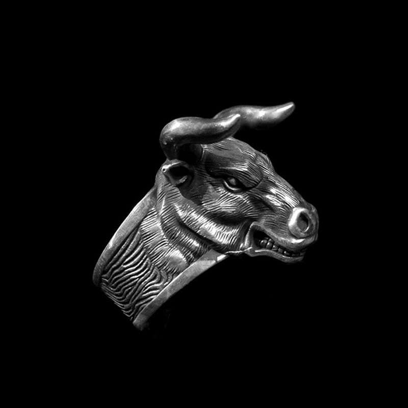 Ox Head Ring - 925 Sterling Silver Animal Ring for Men - Image 5