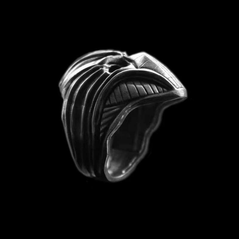 Ninja Mask Ring - 925 Silver Skull Mask Ring - Image 4