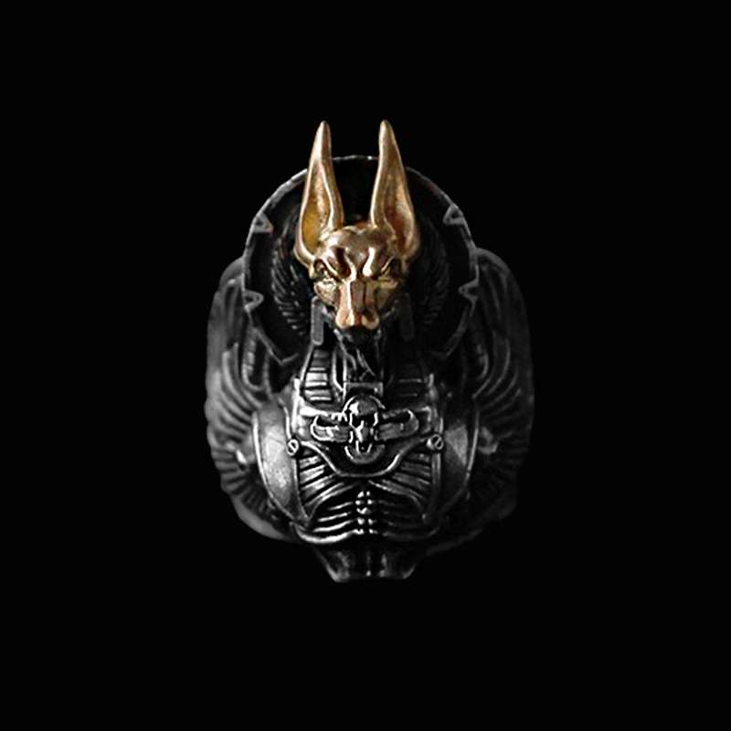Anubis Ring - 925 Sterling Silver Egyptian God Ring for Men - Image 2