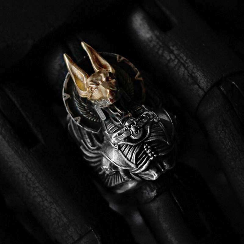 Anubis Ring - 925 Sterling Silver Egyptian God Ring for Men - Image 3