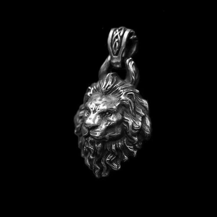 Lion Pendant – 925 Sterling Silver Men’s Animal Pendant - MENSSKULL 925 silver jewelry