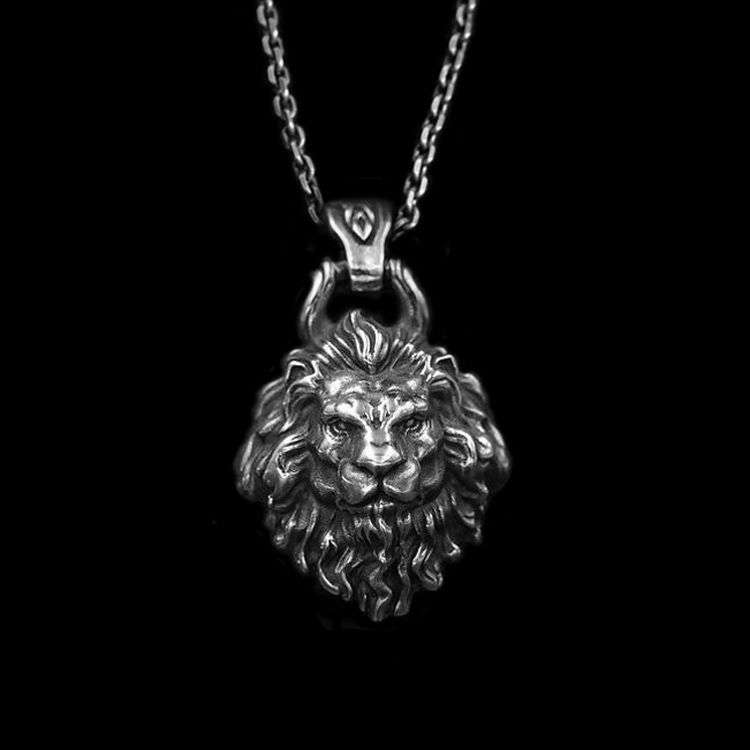Lion Pendant - 925 Sterling Silver Men's Animal Pendant - Image 2