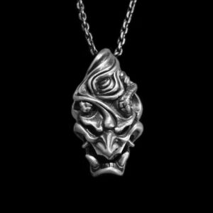 Prajna Mask Pendant - 925 Silver Pendant Necklace for Men