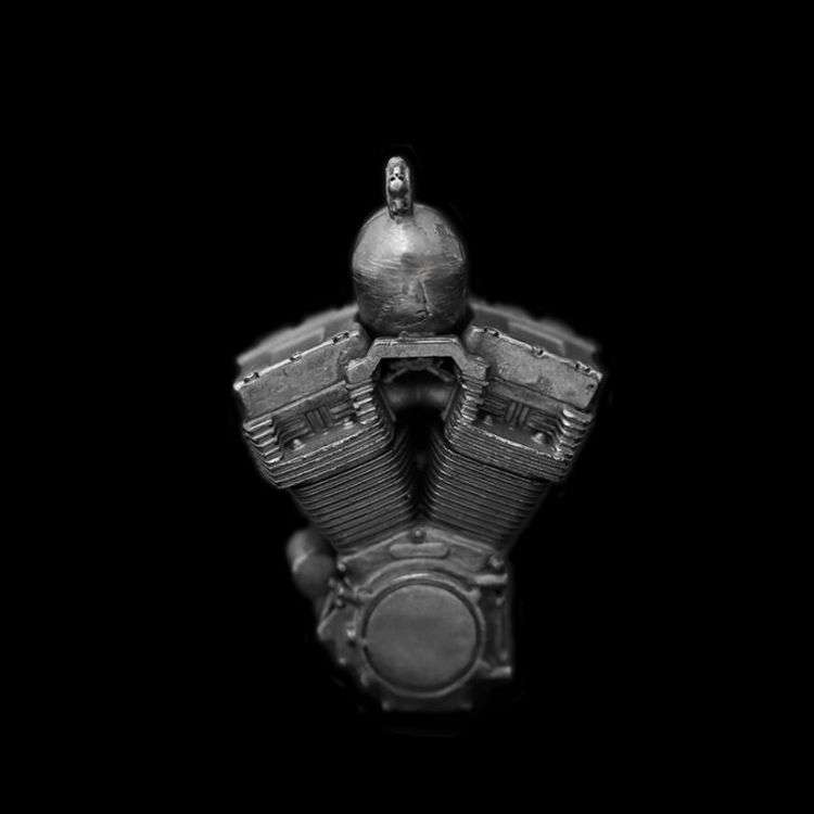 Engine Skull Pendant - 925 Silver Pendant Necklace for Men - Image 2