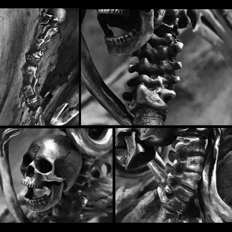Reapers Scythe Skull Scythe - 925 Silver Pendant Necklace for Men - Image 3