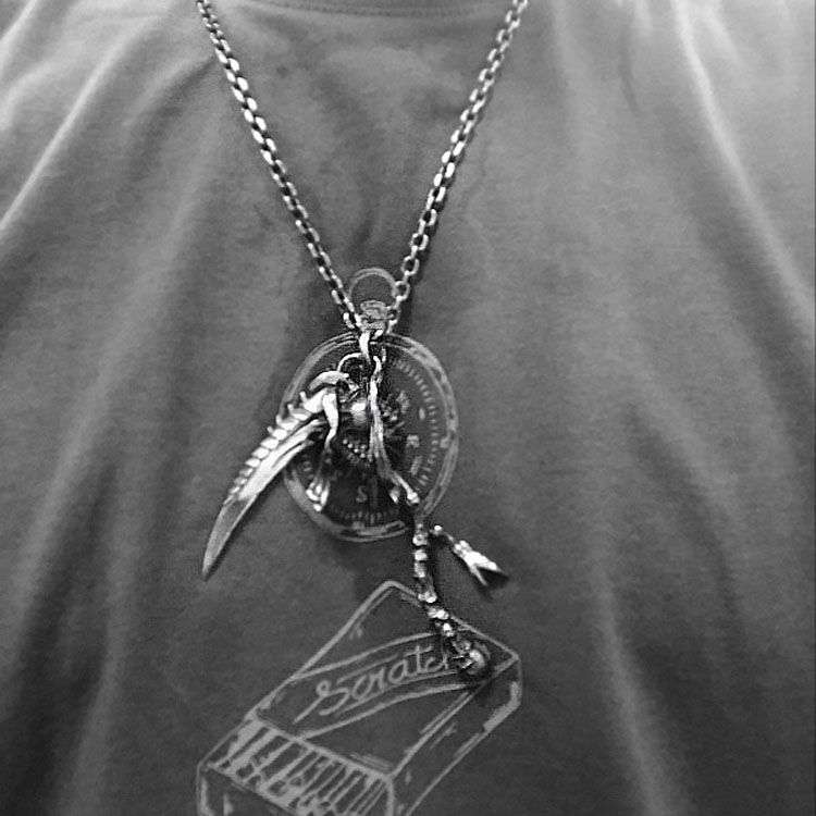 Reapers Scythe Skull Scythe - 925 Silver Pendant Necklace for Men - Image 4