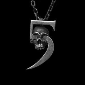 Death Comes 5 Skull Scythe - 925 Silver Pendant Necklace for Men