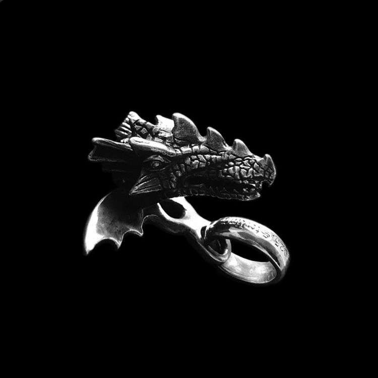Flood Dragon Loong Pendant for Men - 925 Silver Dragon Necklace - Image 2