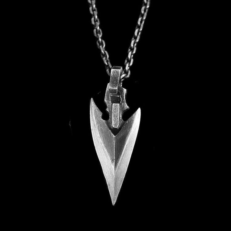 Spearhead Pendant for Men – 925 Silver Assassin Necklace - MENSSKULL 925 silver jewelry