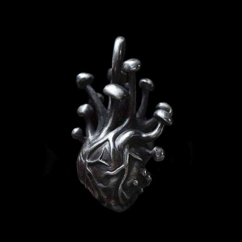 Heart of Growth Pendant for Men - 925 Silver Heart Necklace - Image 2