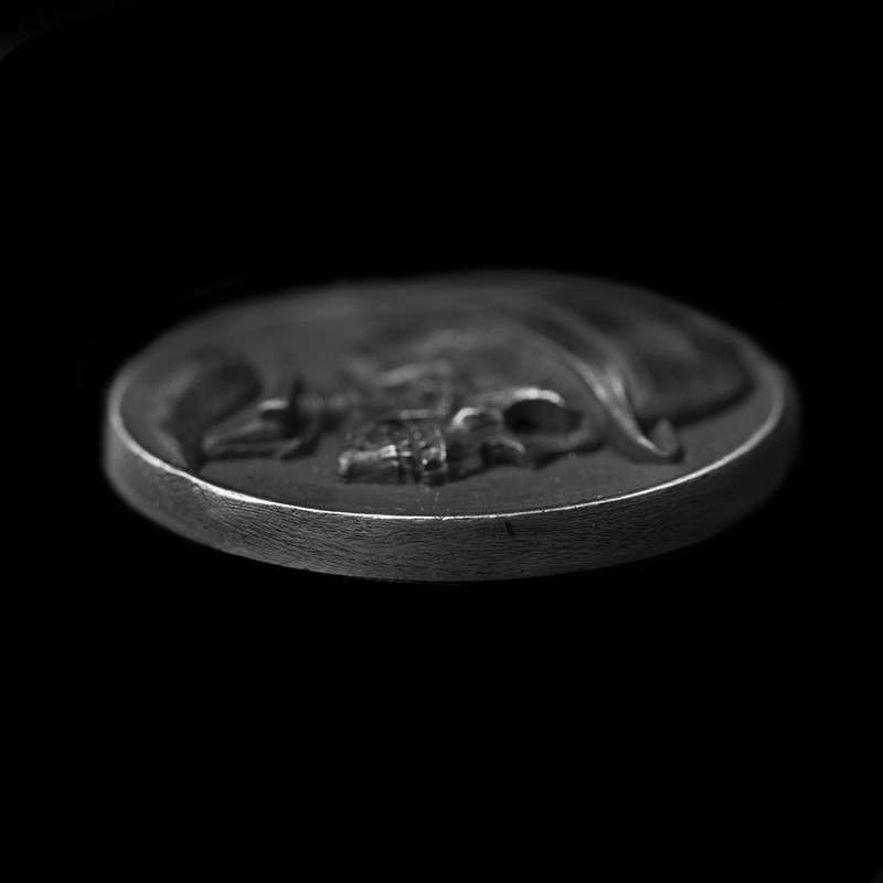 Skull Sir Coin Skull Coin - 925 Silver Pendant Necklace for Men - Image 2
