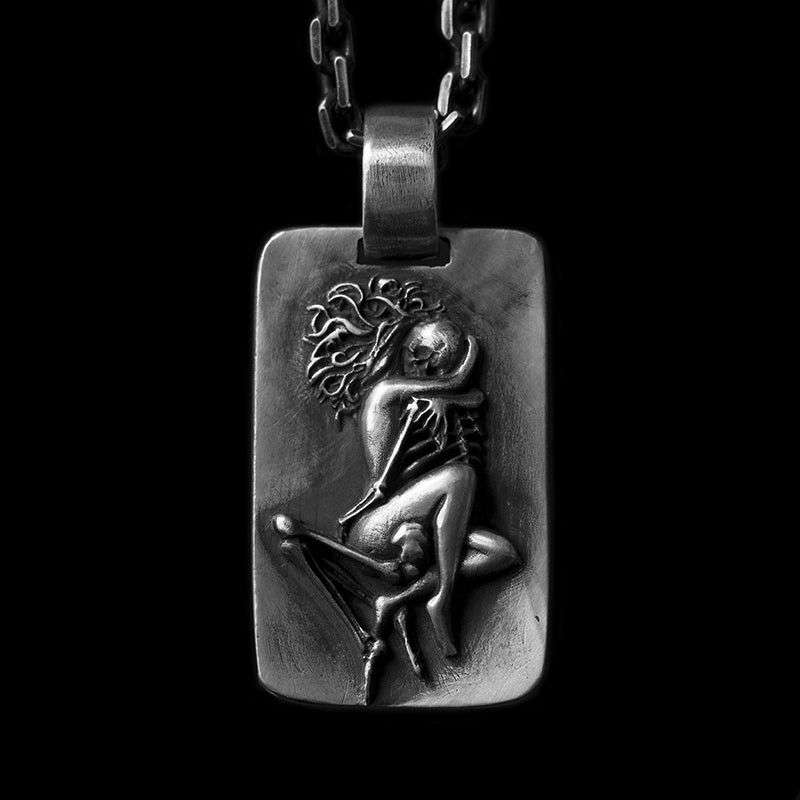 Never Separated Never to Be Separated Skull – 925 Silver Pendant Necklace for Men - MENSSKULL 925 silver jewelry