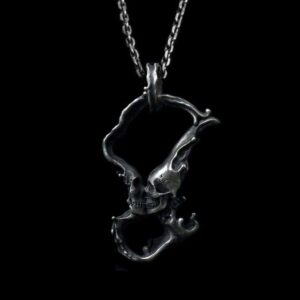 Eternal Love Pendant - 925 Silver Gothic Heart Necklace with Skull Detail