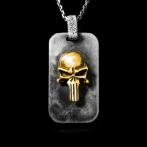 Punisher Inspired Pendant - 925 Silver Tactical Skull Necklace for Men