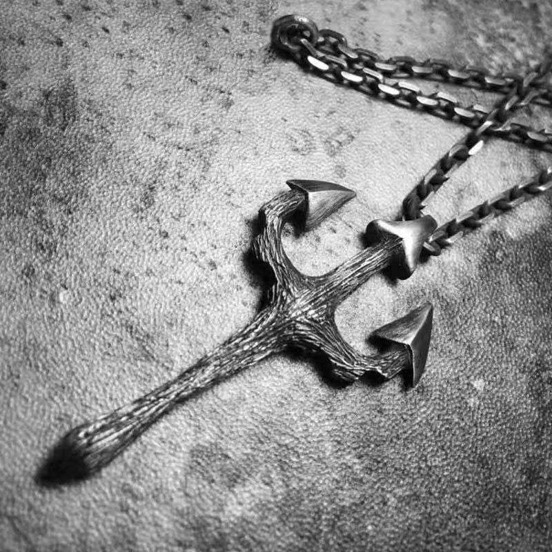 Trident Necklace - 925 Sterling Silver Men's Pendant - Image 3