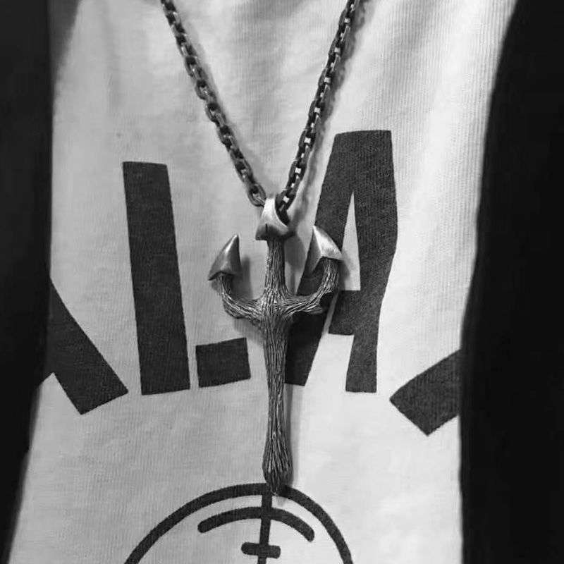 Trident Necklace - 925 Sterling Silver Men's Pendant - Image 4