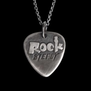 Guitar Pick Rock Steady - 925 Silver Pendant Necklace for Men