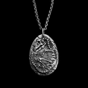 Dinosaur Egg Fossil Tyrannosaurus Rex - 925 Silver Pendant Necklace for Men