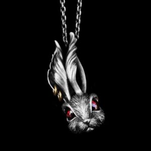 Crystal Rabbit Pendant - 925 Silver Pendant Necklace for Men