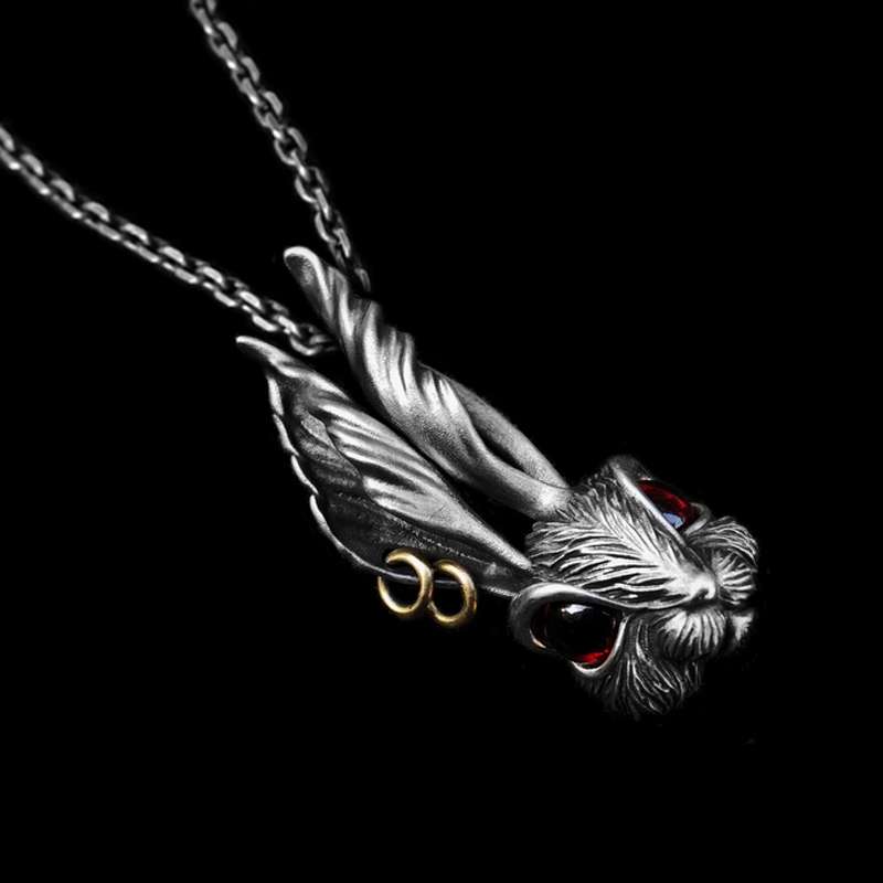 Crystal Rabbit Pendant - 925 Silver Pendant Necklace for Men - Image 4