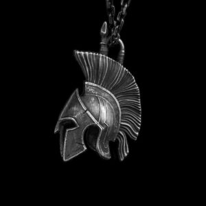 Spartan Helmet Spartan Warrior War Helmet - 925 Silver Pendant Necklace for Men
