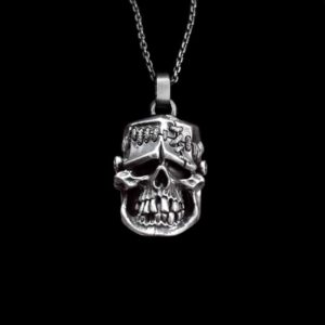 Monster Head Pendant - 925 Silver Pendant Necklace for Men