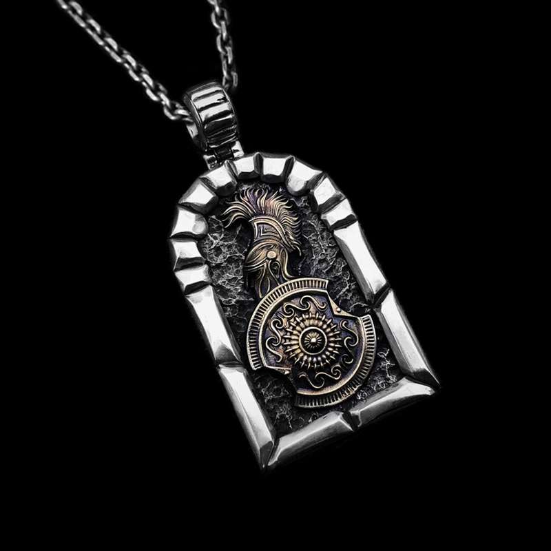 Spartan Warrior Pendant for Men - 925 Silver Greek Warrior Necklace - Image 2