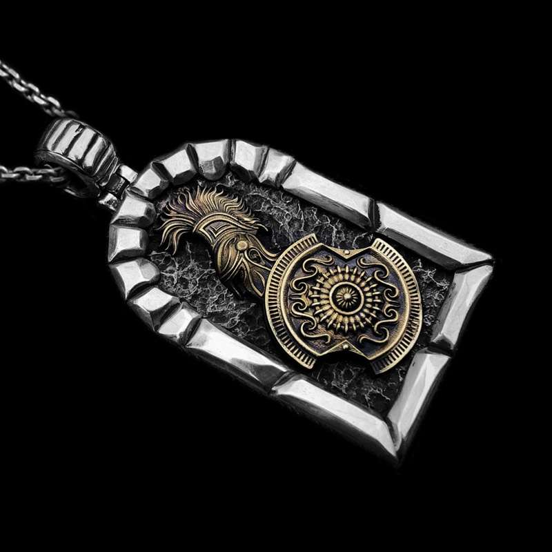 Spartan Warrior Pendant for Men - 925 Silver Greek Warrior Necklace - Image 4