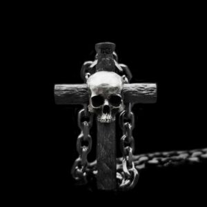 Skull Cross Pendant - 925 Silver Pendant Necklace for Men