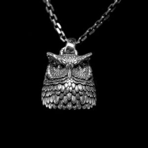 Owl Nighthawk - 925 Silver Pendant Necklace for Men