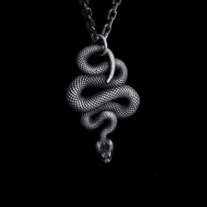 Viper Snake Pendant Necklace - 925 Silver Pendant Necklace for Men
