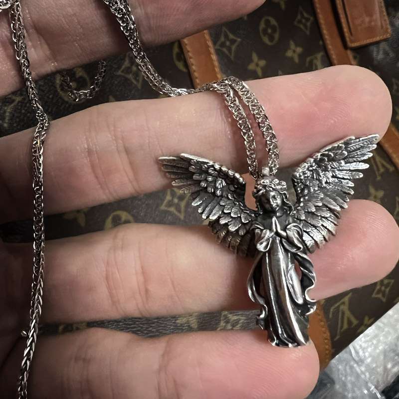 Cupid Angel Wing Pendant - 925 Silver Pendant Necklace for Men - Image 4