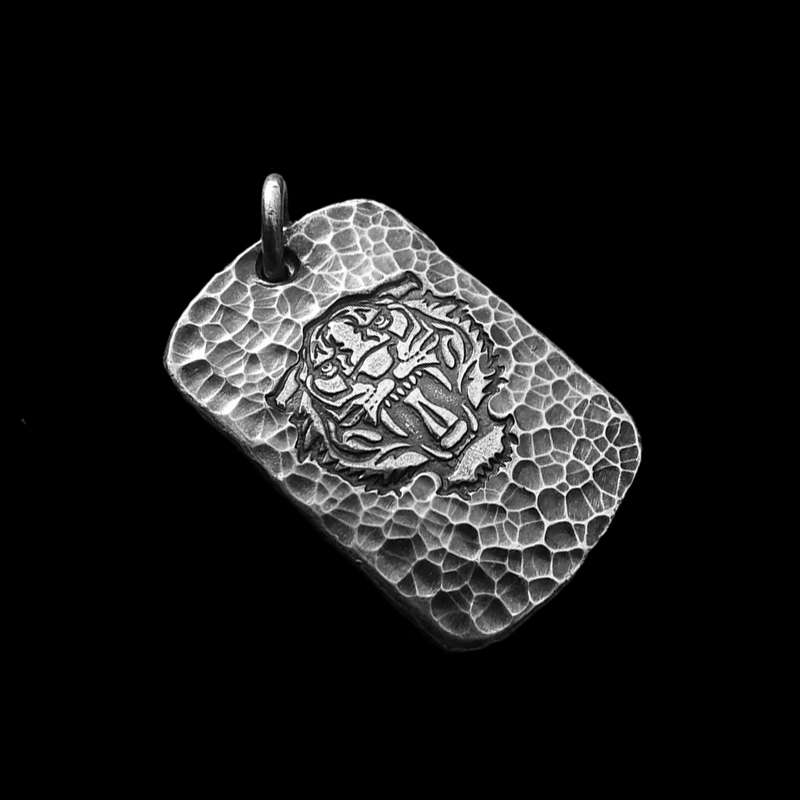 Tiger Head Crater Pendant for Men - 999 Silver Tiger Necklace - Image 3