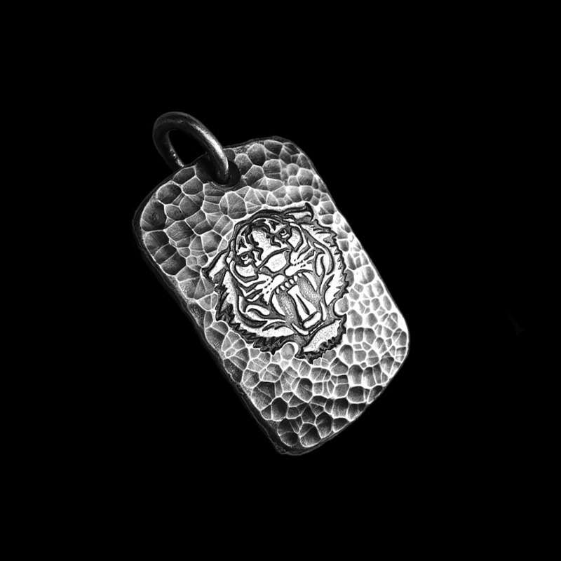 Tiger Head Crater Pendant for Men - 999 Silver Tiger Necklace - Image 4