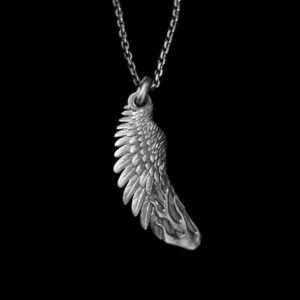 Flame Wings Hell Fire - 925 Silver Pendant Necklace for Men