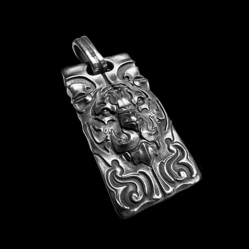 Tiger Head Pendant for Men - 925 Silver Tiger Necklace - Image 2