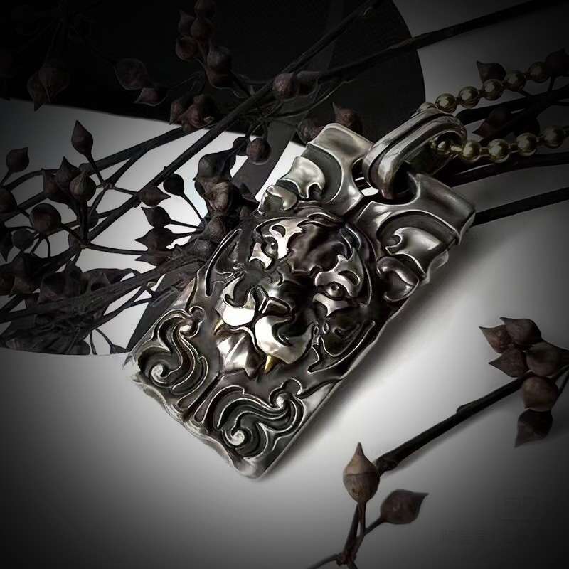 Tiger Head Pendant for Men - 925 Silver Tiger Necklace - Image 4