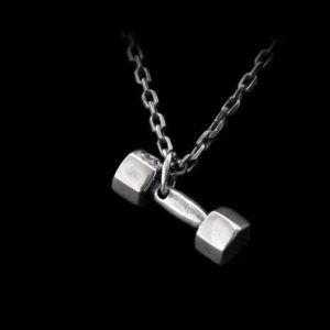 Gym Dumbbell Pendant - 925 Silver Pendant Necklace for Men
