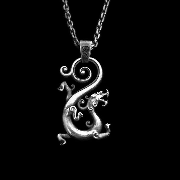 Dragon Phoenix Lovers Pendant - 925 Silver Dragon Necklace - Image 4