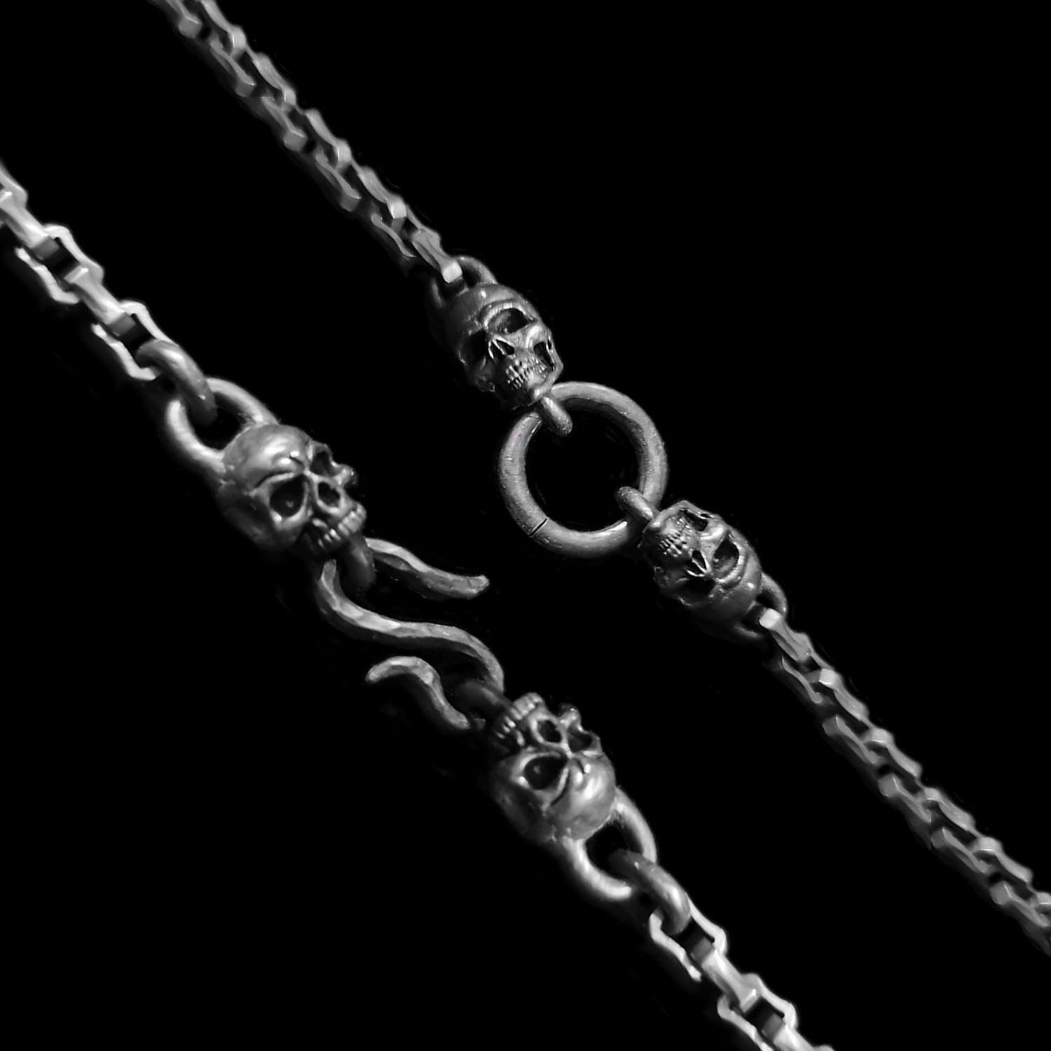 Necklace With Skull | Stunning skull necklace perfect for adding a unique touch to your outfit - MENSSKULL 925 silver jewelry