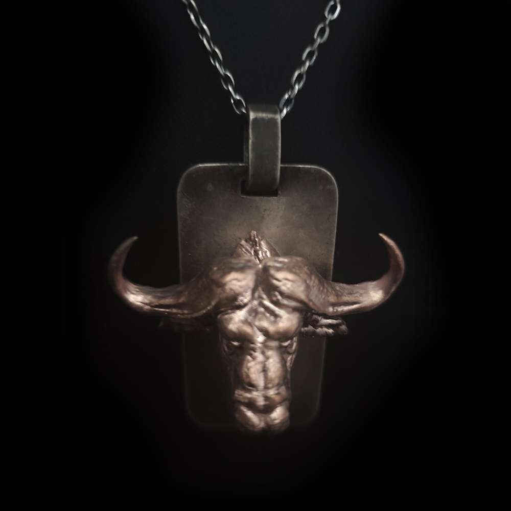 Bull Pendant - 925 Sterling Silver and Red Copper - Image 3